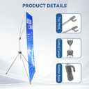 4 Pack Adjustable X Banner Stand for Display Banner Holder Stand Adjustable Size 23"X63" to 32"X78" with Carrying Bag Ideal for Mall Promotions Trade Shows