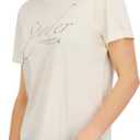 Spyder Women's Sparkle Logo Graphic Short Sleeve Tee T-Shirt (Beige, S)