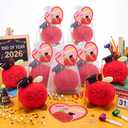 Civaner 36 Pcs/12 Set End of Year Gifts for Student Graduation Gifts for Kids Bulk 4" Apple Plush Stuffed Animals Toys with Grad Cap for Graduation Party Exchange Prize