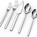 KINGSTONE Silverware Set, 20 Piece Flatware Cutlery Set for 4, 18/10 Stainless Steel Silverware Mirror Polished Dishwasher Safe for Home, Restaurant, Wedding, Party(Silver, 20 pieces for 4)