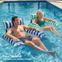 Jasonwell Inflatable Pool Floats Adult - Fabric Pool Floaties Chair Lake Beach Floating Lounger Chair Swimming Pool Noodles Water Hammock Float Mesh Party Floaty Toys Fun for Adults Heavy Duty,  Blue&Green