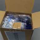 92pcs Christmas Tree Decoration Set, Christmas Ball Ornaments Bulk, Artificial Glitter Poinsettia Flowers, Hanging Crystal Snowflake Drop, Xmas Flowers for Holiday Wedding New Year Party Decor (Blue)