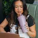 BrMate Resa 25oz 100% Leakproof Travel Tumbler w/Handle & Straw | Flexible SoftSip Straw | Silicone Sleeve for Durability | Stainless Steel | Cup Holder & Travel Friendly Water Bottle (Star Burst)