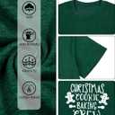 Christmas Cookie Baking Crew Shirts Women: Merry Christmas Printed T Shirt Casual Xmas Holiday Tee Tops (L)