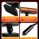 Car Heaters for Vehicle, 12v Portable Heater for Car, 3-in-1 Plug in Car Heater, 10s Quick Heating 360 Rotatable Handheld Cars Windscreen Defogger, Multifunctional Plugs Into Cigarette Lighter