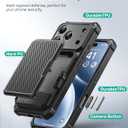 GolbinBox for iPhone 17 Pro Case with Card Holder and RFID Protection, [Built-in Safety Lock] [Holds 4-5 Cards & Cash] [Camera Control Button], Rugged Card Slot Wallet Case for 17 Pro 6.3'', Ink Black