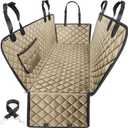 URPOWER Dog Car Seat Cover for Pets 100% Waterproof Seat Cover Hammock 600D Heavy Duty Scratch Proof Nonslip Durable Soft Back Seat Covers for Cars Trucks and SUVs (Standard - 54" Length, Light Brown)