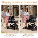 2 in 1 Baby Stroller Newborn Foldable Pushchair Folding High Landscape Infant Carriage,Toddler Pushchair Black Baby Stroller