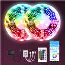 dalattin Led Lights for Bedroom 130ft(2 Rolls of 65.6ft), Led Lighting with Remote&App Control, Color Changing Led Lights for Room, RGB Led Strip Lights Music Sync, Home Decor, 24V Power Supply