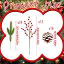 54 Pcs Christmas Norfolk Pine Branches with Pine Cones and Berry 11 Inch Real Touch Artificial Norfolk Pine Stems Faux DIY Greenery Pine Picks for Holiday Xmas Tree Garland Wreath Home Decoration