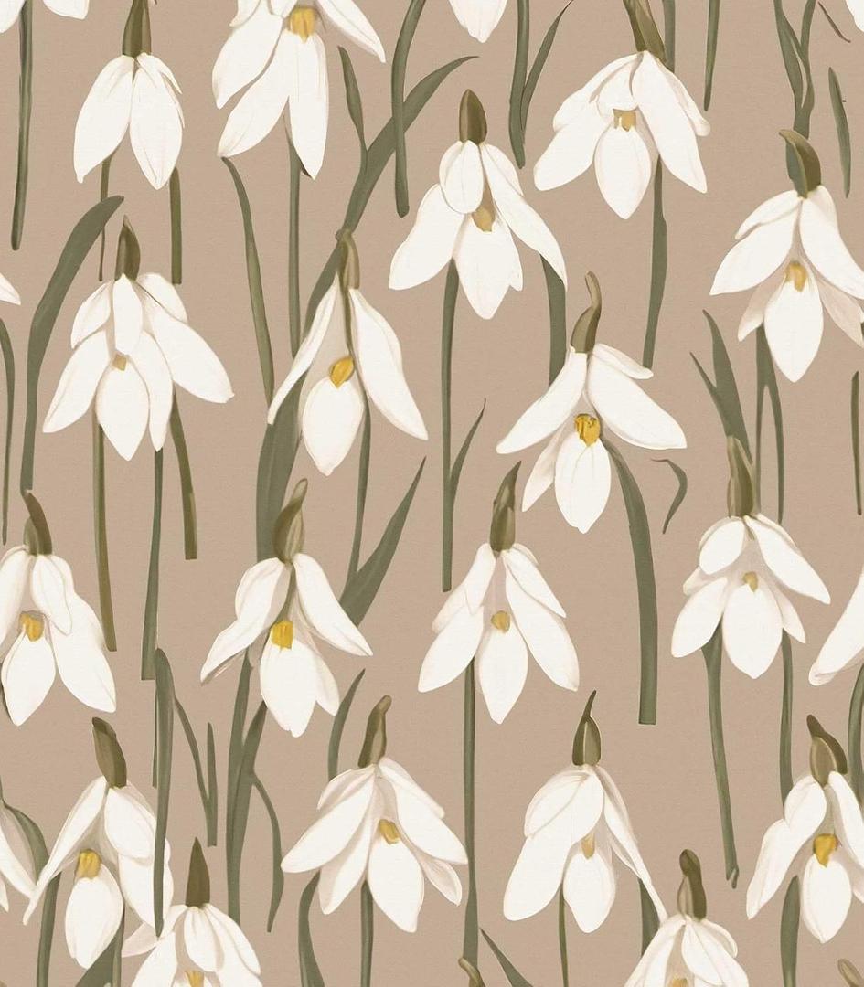 LUKUUI 17.3" x 196.8" Floral Wallpaper Vintage Brown Orchid Peel and Stick Wallpaper Self Adhesive Removable Wallpaper for Bedroom Decorative Contact Paper (Yellow)