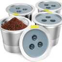 Reusable K Cups Compatible with Ninja Pods and Grounds Coffee Maker, Stainless Steel K Cup for Ninja Dual Brew CFP101 & Ninja SingleServe PB051/PB041, Reusable Coffee Filter Pods Accessories (4 Pack)