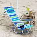 GarveeLife Backpack Beach Chair for Adults 2 Pack, Lightweight Portable Lay Flat Folding Beach Chair with 5 Positions, Backpack Straps, Phone Pocket, Cup Holder & Towel Bar, Support to 350LBS, Standard - 2 Pack