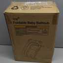 TPN Collapsible Baby Bathtub, Baby Bath Tub with Soft Cushion & Real-Time Thermometer, Baby Bathtub Infant to Toddler Tub (0-36 Months), Portable Newborn Travel Bath Tub (Dark Blue)