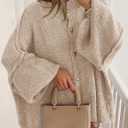 PRETTYGARDEN Women's Winter Button Down Cardigan Sweaters Mock Neck Lantern Long Sleeve Chunky Knit Jacket Trendy Outerwear (S)