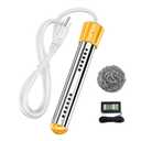 2000W Immersion Water Heater Portable Water Heater Electric Bucket Heater Heats up to 5 Gallons of Water in Minutes Temperature Control Automatically Cut Off