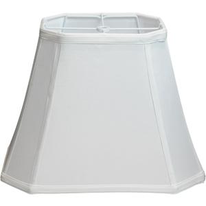Bell Lamp Shade, Rectangular Cut Corner Lampshades 8" Top x 14" Bottom x 10.5" High Lamp Shades for Table Floor Lamps, White Linen Replacement Shade Spider Fitter, Easy Assembly Required