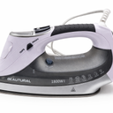 BEAUTURAL 1800-Watt Steam Iron with Digital LCD Screen, Double-Layer and Ceramic Coated Soleplate, 3-Way Auto-Off, 9 Preset Temperature and Steam Settings for Variable Fabric, Purple