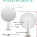 VOYOR Makeup Mirror Rechargeable Travel Vanity Mirror with Lights Removable Desk Mirror Adjustable Angle Light up Makeup Mirror 3 Levels of Adjustable Brightness Led Mirror Makeup CM110