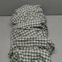 Sage Green Plaid Ruffle Sheets Queen Size 4-Piece Set, 300TC 100% Yarn Dyed Cotton Sheets Deep Pocket Farmhouse Gingham Decorative Bed Set (Sage Green/White Plaid, Queen)