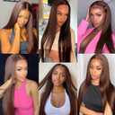 #4 Human Hair Bundles Chocolate Brown Straight Bundles 14 16 18 Inch Knotless Dark Brown Straight Human Hair Extensions For Women 50 Gram Per Bundle