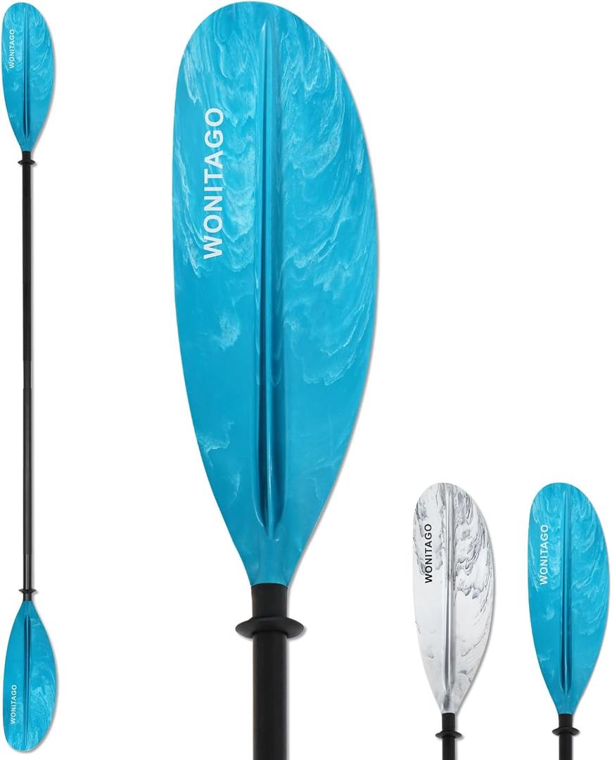 Kayak Paddle with Aluminium Shaft and Enhanced PP Blade, Adjustable Kayaking Oar, (220-240 cm), 94-102" (240-260 cm)