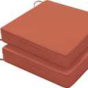 Favoyard Patio Chair Cushions 19 x 19 x 3 Inch Waterproof Outdoor Seat Cushions for Patio Furniture 3-Year Color Fastness Garden Sofa Couch Chair Pads with Handle & Adjustable Straps Set of 2, Spice