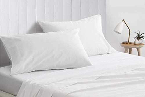 Set of Two Oversized Superhuge Pillow Case - Cover - 100% Egyptian Cotton, 600 Thread Count Sateen, (Size 31 x 40) (31 X 40, White Solid)