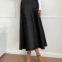BTFBM 2026 Summer Womens Skirts Silk Elegant High Waist Flowy Long Satin A-Line Midi Skirt Cocktail Wedding Party