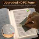 Smart Flat Book Light, Rechargeable Clear LED Reading Light with 3 Colors & Timer, Dimmable Full Page Panel Plate Lamp, Reading Lights for Book, Kids Eye Protection for Night Reading in Bed - White