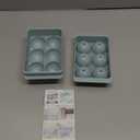 WIBIMEN Large Ice Cube Molds, Big Round Whiskey Ice Cube Trays for Freezer, Easy to Fill & Release, Whiskey Bourbon Cocktail(1.9In*6 Balls- Blue/2 Pack)