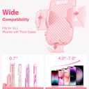 VICSEED Pink Phone Holder for Your Car [Sturdy & Durable] [Powerful Suction] Dashboard Windshield Air Vent Car Phone Holder Hands Free Phone Mount for Car for iPhone Android, Pink Car Accessories