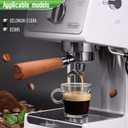 51mm 3 Ear Portafilter for DeLonghi EC680/EC685 - Stainless Steel Dual Spout Handle with Precision Basket,Siam Rosewood Grip