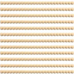 12-Piece Decorative Beaded Wood Trim Half Wooden Beads Trim Molding Set - 15.75 Inch Half Beaded Wood Trim for DIY Home Decor, Cabinets, Shelves, Walls, Windows & Doors (14mm)