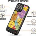 Bouvardia for iPhone 16 Pro Max Case - Multi-Scenario Kickstand & Passion Floral Blossom Pattern - Compatible with Magsafe - Aesthetic Cute Design for Women and Girls