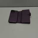 TwoHead Wallet Case Compatible with iPhone 15,Detachable Magnetic Phone Case,All-Round Protective Leather Phone Case with Card Holder,6.1 in,Deep Purple