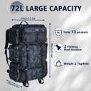 Goture Fishing Backpack with Cooler, 72L 600D Tackle Backpack Included 4 3700 Tackle Boxes, Dry & Wet Split Compartment, Large Fishing Tackle Bag with Rod Holders,Rain Cover for Travel Camping Hiking