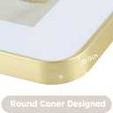 Golden State Art 14x18 Aluminum Picture Frame Gold - With Mat for 12x16 Photo or Without Mat for Round Edges 14 x 18 Photo with 1-inch Radius Corner - Real Glass - Matte Modern Wall Decor
