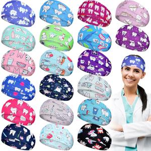 20 Pcs Dental Headbands for Women with Buttons Non Slip Dental Doctor Gifts Nursing Assistant Soft Accessories Sweat Wicking Headband Gift for Doctor's Day Dentist Hygienist Medical Assistant