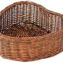 Kate Newborn Photography Props Brown Heart Shaped Rattan Basket Handcrafted Baby Doll Basket Set for Baby Photography Photoshoot