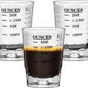 2 OZ 4 Features Shot Glasses Measuring cup Liquid Heavy Glass Wine Glass Espresso Shot -Incremental Measurement Heavy 60ML (3, Black)