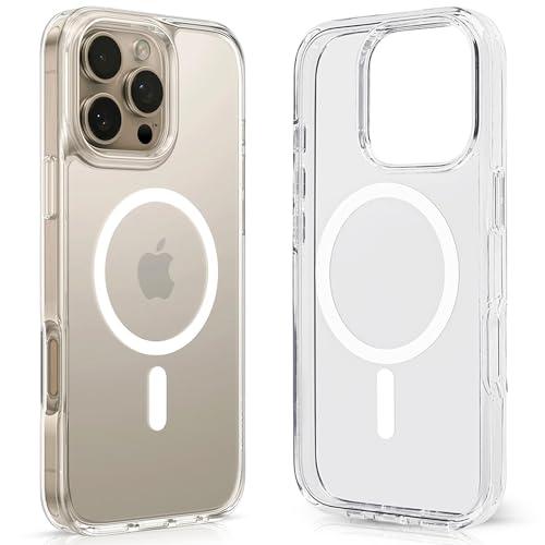 CASE GUY for iPhone 16 Pro Case, Clear [Shockproof Bumper] [Military-Grade] Drop Protection, [Not-Yellowing] Compatible with Magsafe, Slim Fit, TPU Protective Case (2025) Transparent