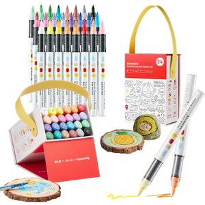 EpenGo Acrylic Paint Markers Set | Professional Art Marker & Paint Pens - Markers for School & Coloring | 60 Colors for Rock/Glass/Wood/Paper/Ceramic DIY Crafts (24-Color Set)