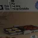 Bella 10"x 20" Ceramic Fold-n-Store Dual Temp Griddle, Fits-anywhere Kitchenware, EverGood Ceramic Nonstick Coating, 2 Temperature Zones up to 400F, Dishwasher Safe Drip Tray, 1500 Watt, Oatmilk