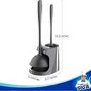 MR.SIGA Toilet Plunger and Bowl Brush Combo for Bathroom Cleaning, Gray, 1 Set (One Size)