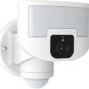 Outdoor Motion Sensor Tracking Floodlight WiFi Security LED Light Camera (White) Versonel Nightwatcher VSL95 Robotic, 1080p, NO Monthly Fees, Free App, Alexa, Google Assistant, Smart Things, 32GB SD