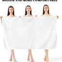 Bath Towels Set of 4 Extra Large 35 x 70 Inches,Luxury Thick High Absorbent and Quick Dry Bath Sheet,Ultra Soft Microfiber,Bathroom,Beach,Yoga,Sport,SPA,Fitness (White)