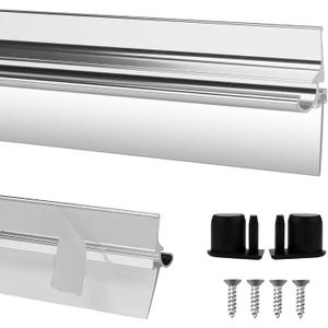 32” Shower Door Drip Rail With Sweep compatible with Chrome Framed Shower Door Bottom for Sliding Glass Shower Doors bottom Replacement Parts
