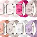 8 Pack Sport Band Compatible with Apple Watch Bands Women Men 40mm 38mm 41mm 42mm 44mm 45mm 49mm 46mm,Silicone Waterproof Strap for iWatch Apple Watch Series11 10 9 8 7 6 5 4 3 2 1 SE Ultra