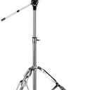 Cymbal Stand with Drum Sticks Holder, Adjust high Boom and Straight Combo,Double Braced Legs with Rubber Feet Ride and Crash cymbal stands